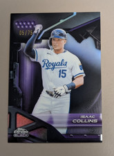 2026 Topps Chrome Black Baseball #113 Isaac Collins Purple /75 Royals