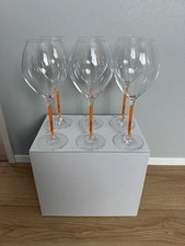 Set of 6 Veuve Cliquot Clicquot Orange Glasses champagne Glasses Flutes Cup