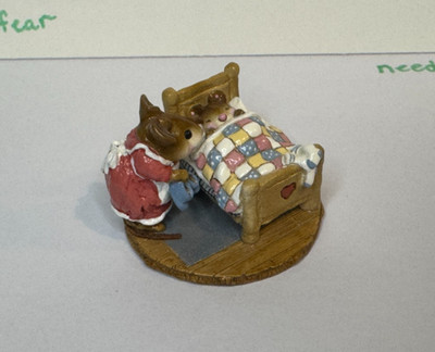 Wee Forest Folk M-136  Sweet Dreams    Mom Mouse Tucking Baby in Bed