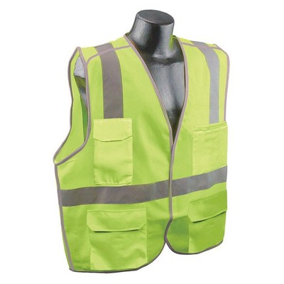 CONDOR 53YN11 High Visibility Vest,Yllw/Green,2XL/3XL 53YN11