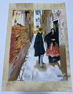 JOHN SINGER SARGENT Drawing on paper (Handmade) signed and stamped mixed media.