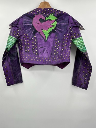 Disney Descendants 2 Mal Costume Jacket Faux Leather Studded Girl’s Size 11/12 - Picture 3 of 6