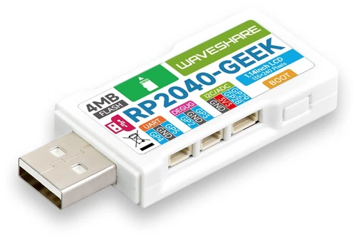 Waveshare RP2040-GEEK Entwicklungsboard: 1.14 Zoll 65K Color LCD Display,