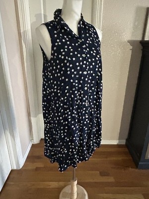 BeachLunchLounge Navy Star Knee length Dress Women sSmall