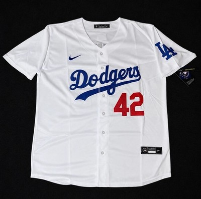 Dodgers Jackie Robinson 42 MLB Stitched Home White Jersey Limited Edition