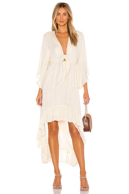 Sundress Juliana Dress in Saint Barth Coconut Cream Lurex Sequins M/L NWT $152