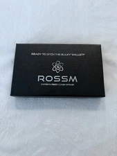 ROSSM Slim RFID Minimalist Aluminum Wallets for Men with cash strap - Black