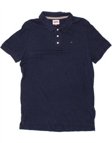 TOMMY HILFIGER Mens Polo Shirt XL Navy Blue Cotton FM03
