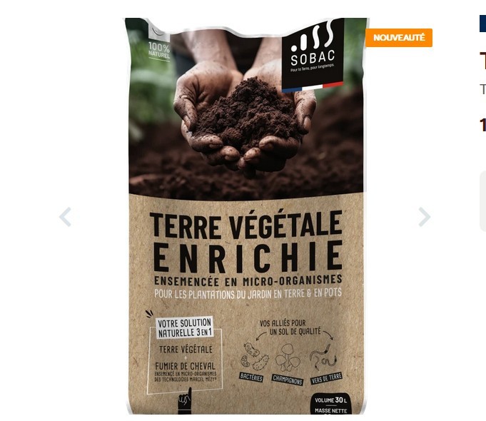 Terre végétale enrichie pour sauver une terre pauvre sac de 40 kg