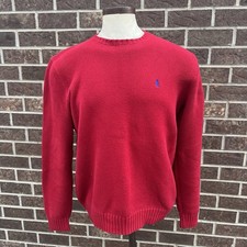 Vintage Polo Ralph Lauren Red Cotton Pullover Crewneck Sweater Hong Kong Men  s L
