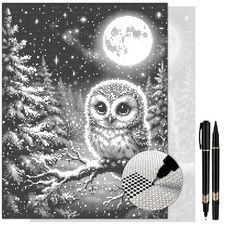 Dot Painting Kit Moonlight Guardian 13x17 Canvas with Dual Tip Marker