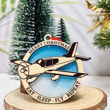 Piper Plane Airplane Hanging Ornament Decorations, Aircraft Personalized Orna...