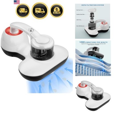 Mattress Vacuum Cleaner, Handheld UV Bed Vacuum Cleaner 16KPa & 12800 Vibrati...