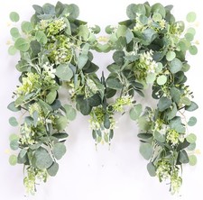 MAKHOT 5.9FT Eucalyptus Garland, Artificial Greenery Garland Green-1pcs