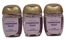 Bath  Body Works Champagne Toast Hand Sanitizer Anti Bacterial Gel Lot of 3 Bac