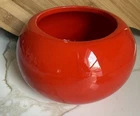 Vintage Bauer Pottery Planter bowl Poppy Red Orange 5” Wide
