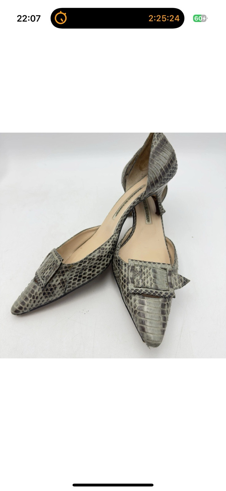 Manolo blahnik Exotic Python Leather kitten High … - image 2