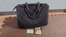 Louis Vuitton Speedy 30 Monogram Mini Lin Handbag EBENE Used, 3x