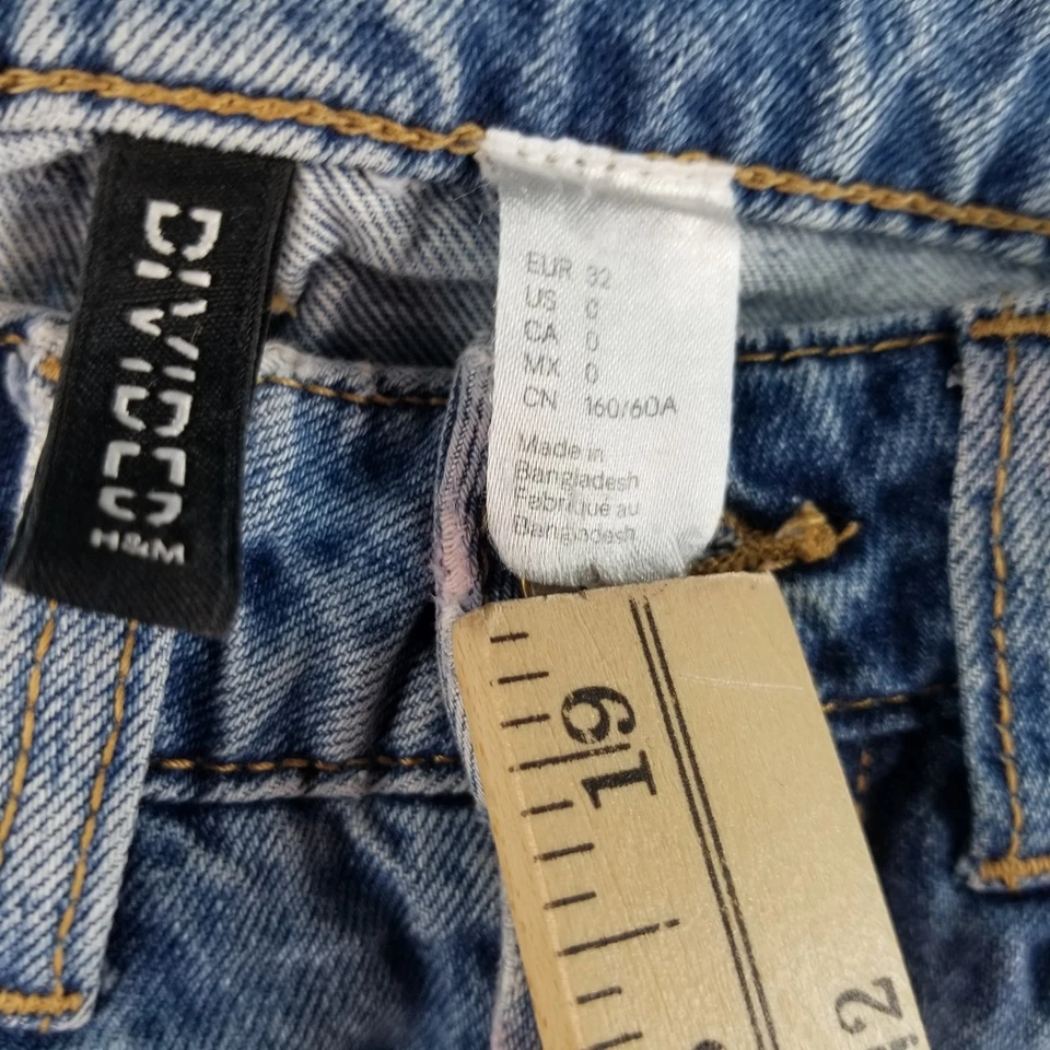 Jeans feminino dividido tamanho 0 vintage lavagem média 100% algodão Normcore fofo elegante na moda - Imagem 3 de 4