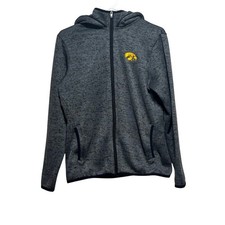 Colosseum Iowa Hawkeyes Youth Large 12/14 Full Zip Gray Fleece Hoodie 7 Threads