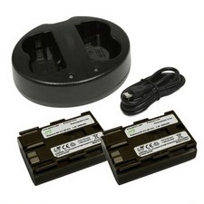 Replacement for Canon BP-514 Battery 2-Pack, 2000mAh and Dual Charger