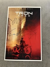 Tron Poster Signed by Jeff Bridges, Jared Leto & Evan Peters &ndash; 11x17 w/ COA