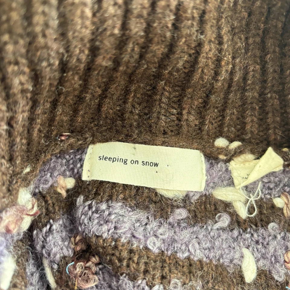 Sleeping on Snow Womens Chunky Button Up Long Cardigan Sweater Size M Granola - Image 2 of 4