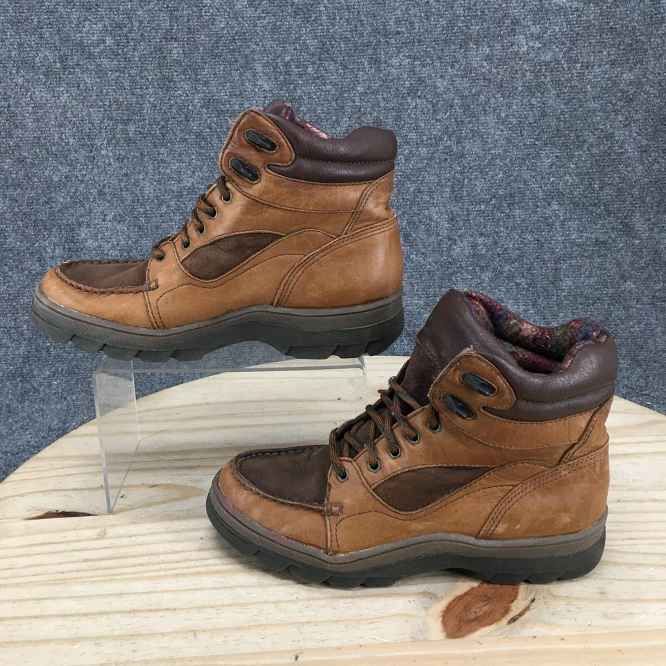 Бас ботинки женщин 7 M Thinsulate боя коричневый кожаный шнурует вверх лодыжки верхний комфорт - Изображение 2 из 4