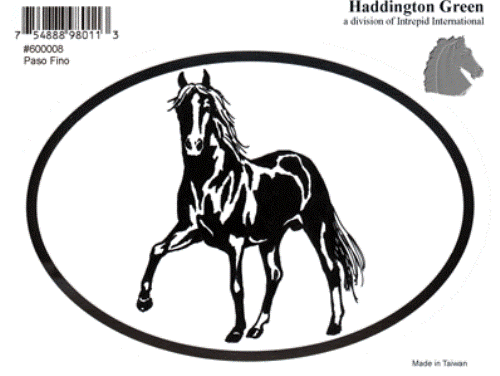 Paso Aufkleber - Pferde Pferderasse oval schwarz-weiß Fensteraufkleber - Bild 2 von 2