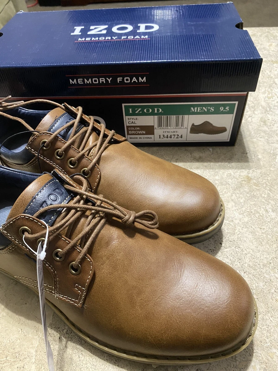 Zapatos para hombre Izod espuma viscoel stica marrones con cordones talla 9 5 zapatillas informales para hombre