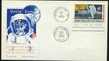 C76 Moon Landing Cachet 1969 Dual Cancel UA First Day Cover Chickering Jackson