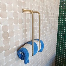Vintage Classic Brass Wall-Mounted Towel Rack - Multi-Bar Bathroom Organizer 32"