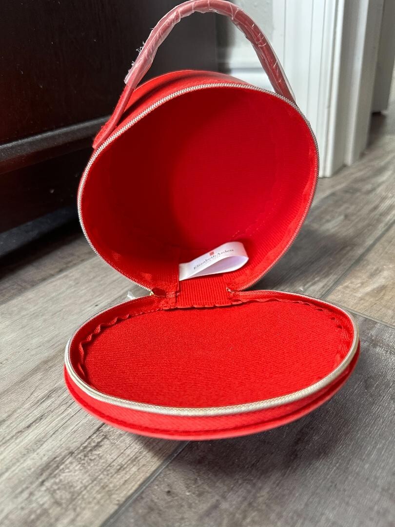 Elizabeth Arden Red Round Bag Small 5” x 5” Gold Colored Moon