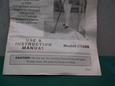 manual only for a SCUNCI STEAMER FLOOR KIT 52068