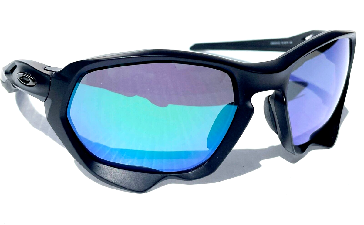 NEW Oakley PLAZMA Matte Black POLARIZED Galaxy Jade Green Lens