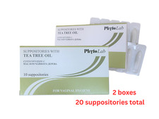 Vaginal Hygiene Suppositories With Tea Tree Oil 20 Total Count 2 boxes lot 