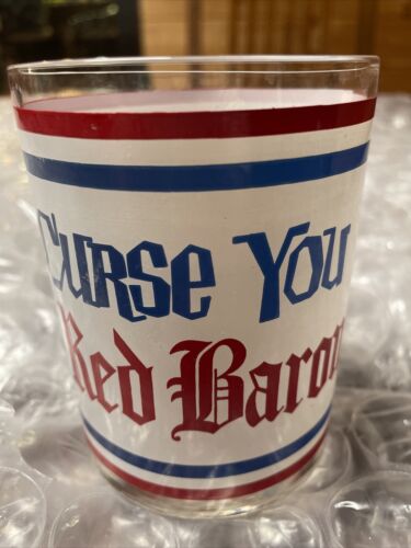 Vintage Curse You Red Baron Glass 4” Tall - Picture 1 of 7