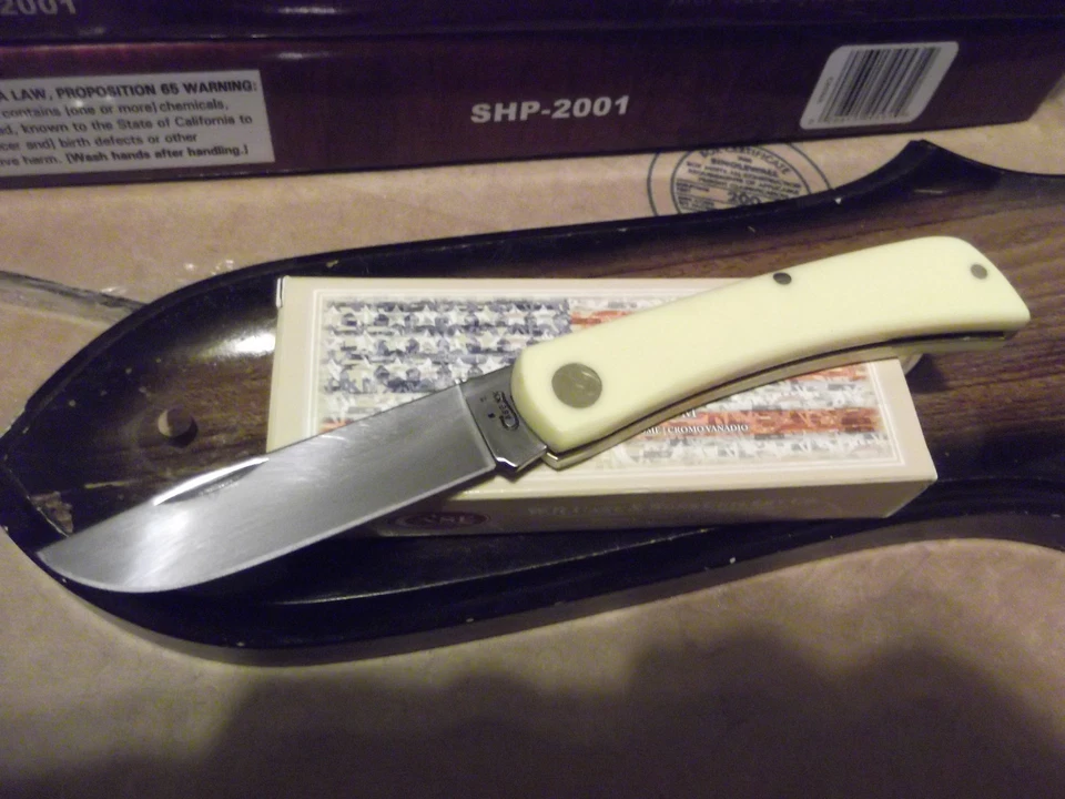 CASE POCKET KNIFE SOD BUSTER JR. 3 5/8" CLOSED YELLOW COMP HANDLE CS BLADE CA032 - Image 2 of 4