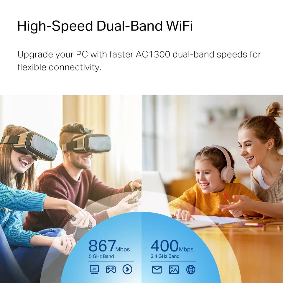 TP Link AC1300 Nano WiFi Adapter Dual Band USB for Windows and Mac 867Mbps - Image 2 of 4