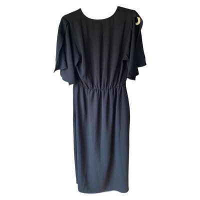draped short sleeve midi dress Burke Short Sleeve Draped Midi Dress