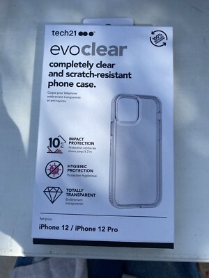 Tech21 EvoClear Case for iPhone 12/iPhone 12 Pro (6.1'')  Scratch-Resistant