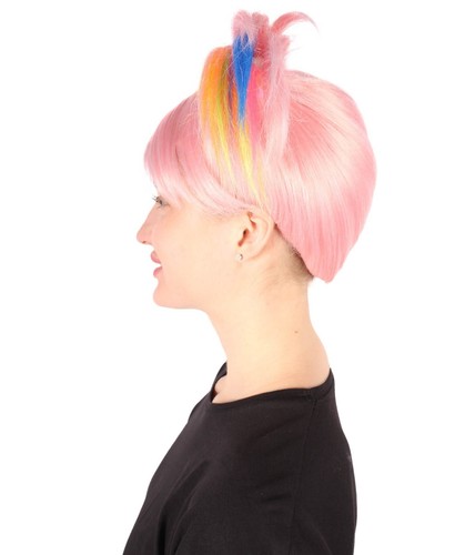 Adult Women's Pink Pigtails Troll Wig, Flame-retardant Synthetic Fiber, HW-7212 - Picture 3 of 8