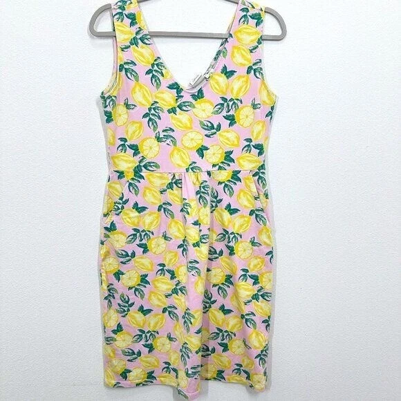 C&C California Lemon Pink Tank Dress Women's Size Large Casual Summer Vacation - Image 2 of 4