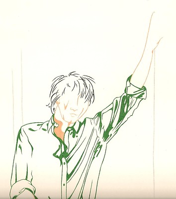 The Boy Next Door Man Male Figure Green Red Original Pencil Minimal Art Drawing Ebay
