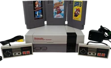 Nintendo NES System Console w/ New Pins Super Mario Bros 1 2 3 Game Bundle Zelda