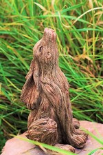 Garden Ornament March Hare Rabbit Animal Sculpture indoor outdoor Wood Effect 