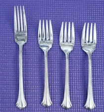 REED & BARTON Rebacraft COLONNADE Stainless DINNER FORK & 3 SALAD FORKS