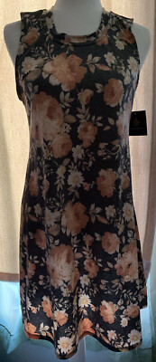 Fortune+Ivy Floral Sabria Knit Tank Dress Womens size Medium NEW Orange  Roses | eBay