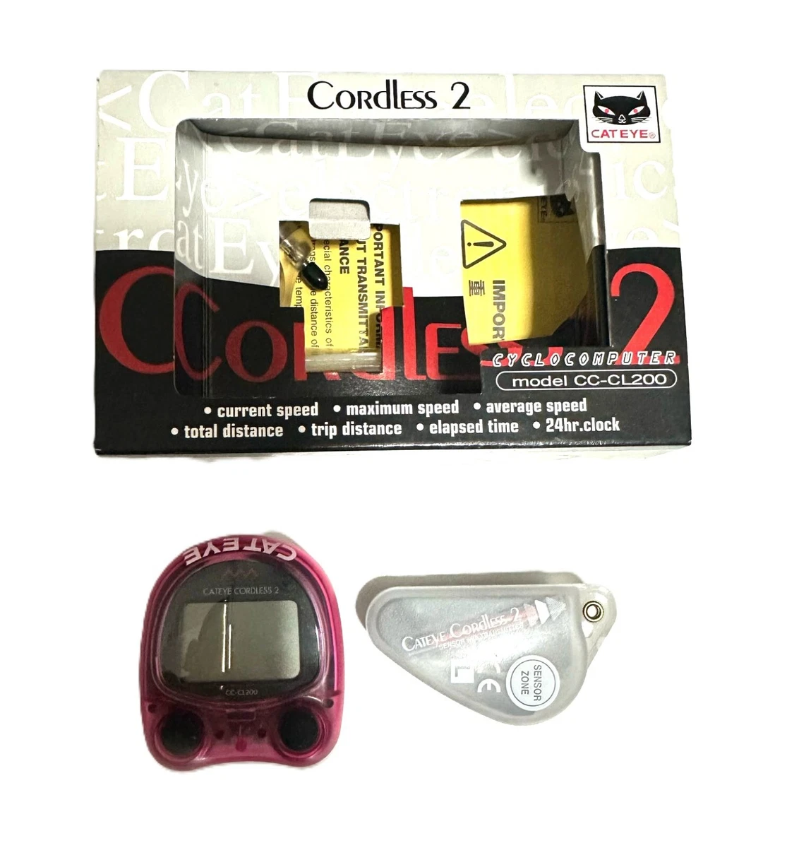 Ciclocomputer CatEye CC-ST200 Gris Avec Fil - Vintage NOS (neuf Ancien Stock)