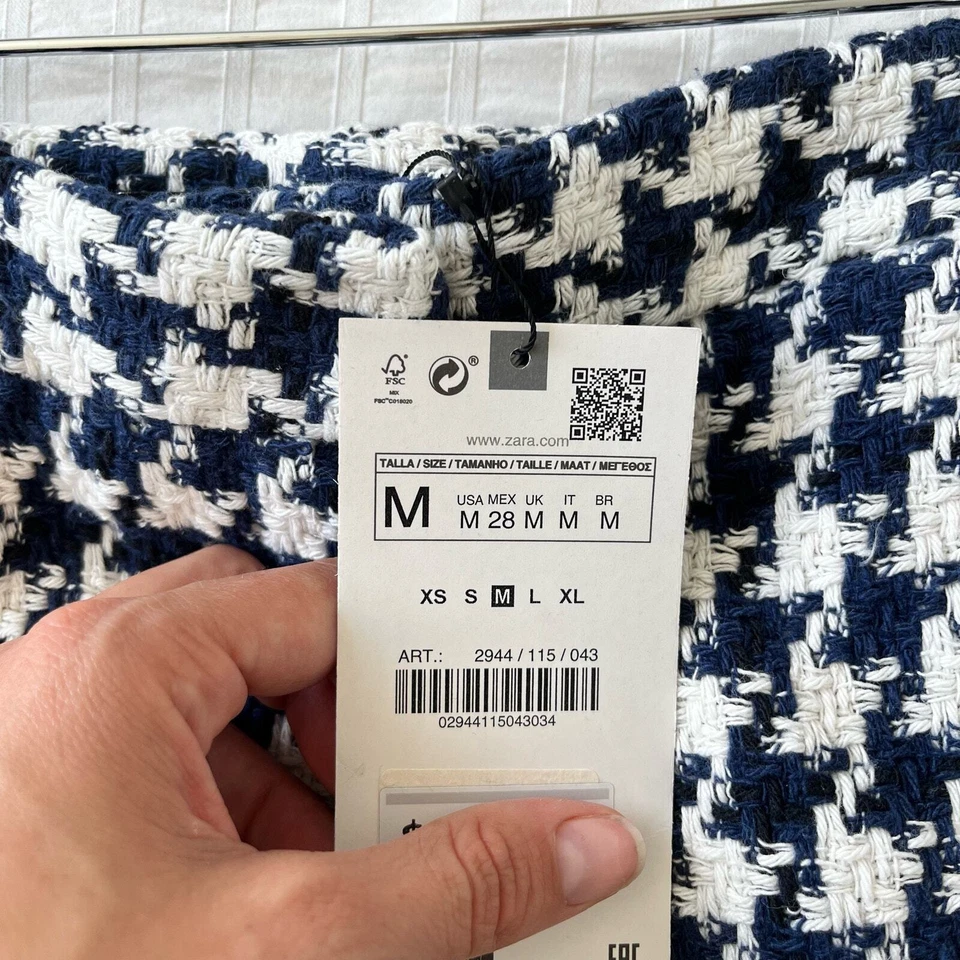 Nuevo con etiquetas Pantalones Cortos Zara Wonderland Kerry Tweed Cintura Alta Pata de Gallo Negros Mujeres Talla M Foto 4 de 4